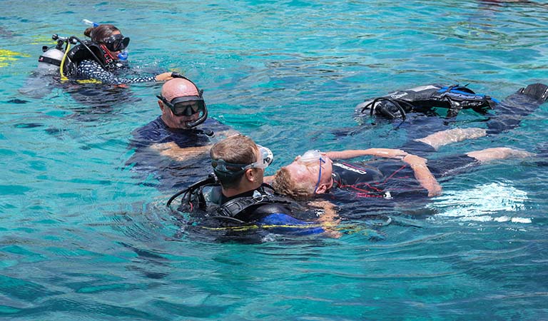 PADI Rescue Diver course training at Coral Point Diving